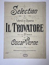Giuseppe Verdi Selection Il Trovatore arr. Oscar Verne Sheet Music Early 20th C