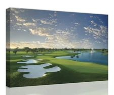 Blue Monster Golf Course Canvas Wall Art for Living Room Bedroom Bathroom Hom...