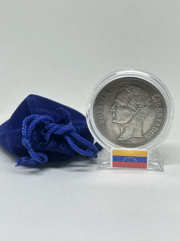 1936 Venezuela Bolivar Silver Coin B U In A Display Case & Bag🇻🇪💯✨ - Image 2 of 4