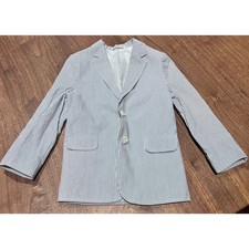 The Children s Place Boys Seersucker Blazer Size 6 Blue White Stripe Cotton