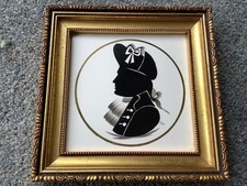 Vintage small Framed Wall Hanging Art Silhoutte