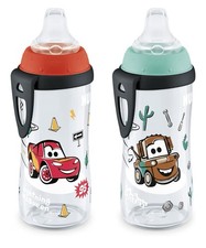 Nuk Active Sippy Cup, 10 Oz, 2 Packs, Disney  s Cars Lighting McQueen, BPA- Free