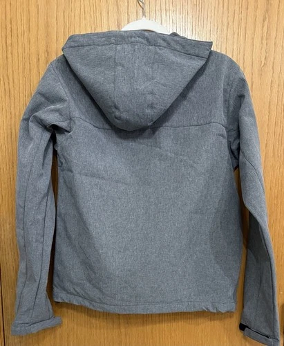 U.S. Polo Assn. Men’s Gray Hooded Full Zip Softshell Jacket Logo Size XL or S image 2