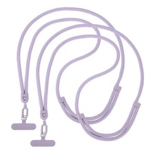 2pcs Phone Lanyard Adjustable Crossbody Neck Strap with Tab Purple
