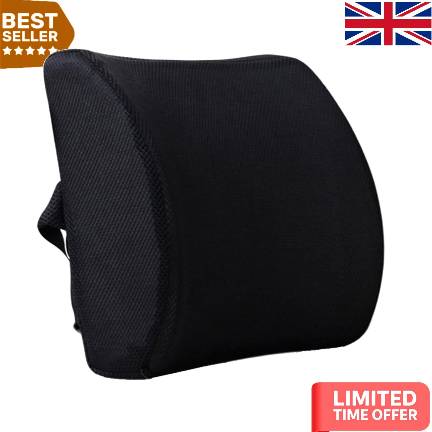 Washable Memory Foam Lumbar Support Pillow - Ultimate Comfort for Long Sittings