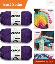 Simply Soft Party Purple Sparkle Yarn - 3 Pack of 85g/3oz - Acrylic - 4 Mediu...