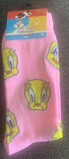 Tweety Bird LOONEY TUNES Crew Socks New Licensed Adult 10-13