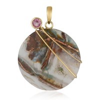 Cavill Sterling Silber AnhäNger Venus 49,3Ct Chalzedon Pink Turmalin