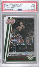 2017 Encased Threads Red Dazzle 96/99 Giannis Antetokounmpo #15 PSA 9 MINT zk7