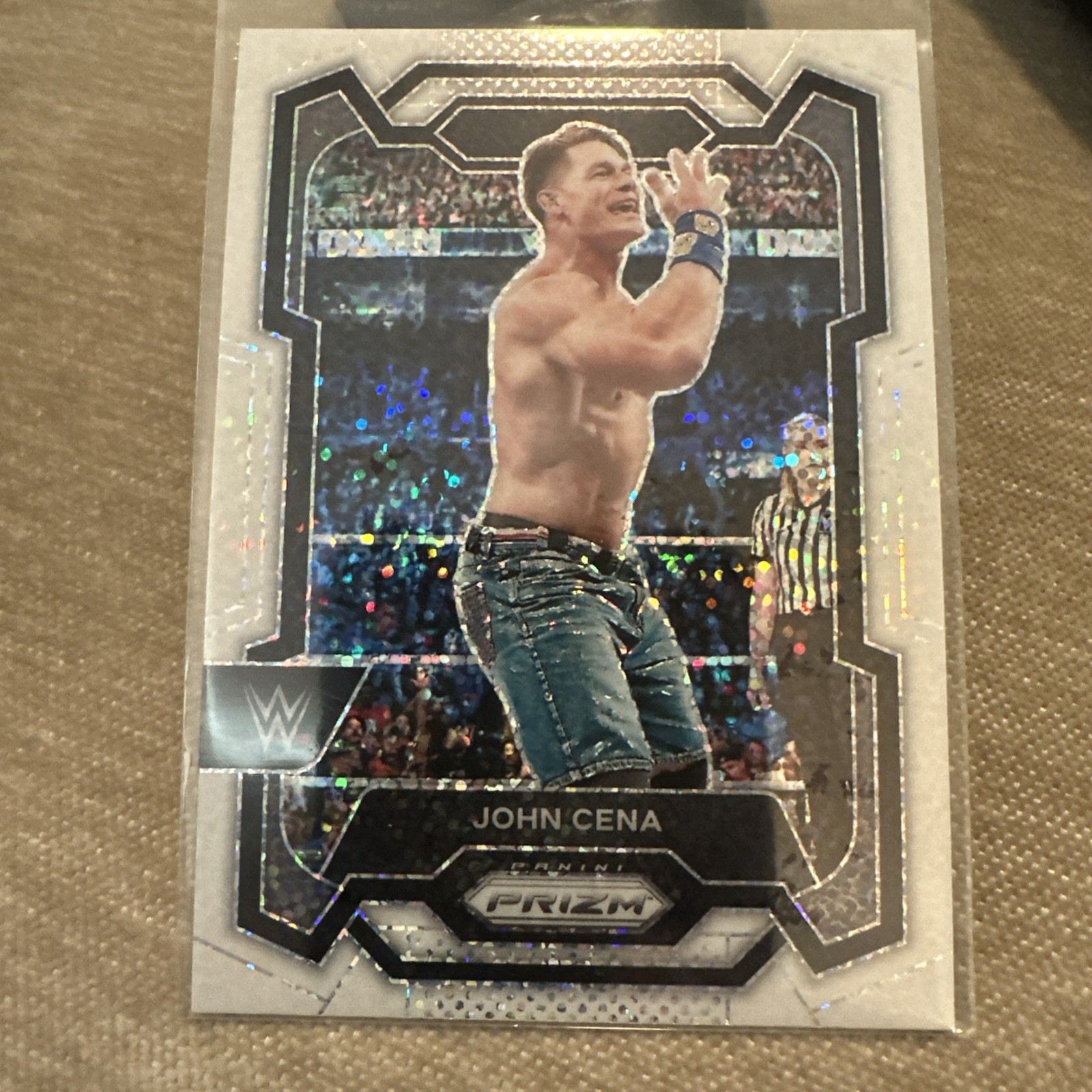 2024 Panini Prizm WWE White Sparkle Prizm John Cena #156