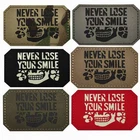 6Pcs REFLECTIVE IR NEVER LOSE YOUR SMILE SKULL MILITRAY HOOK LOOP PATCH CP