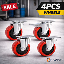 4 X Heavy Duty Double Bearing 100mm Swivel Castor Wheel Trolley 700 Kg