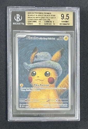 2023 Pokemon S&V Black Star Promo Van Gogh Pikachu Felt Hat BGS 9.5 GEM 10 Subs