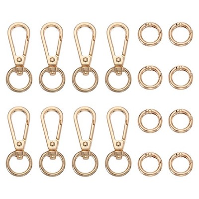 8 Pcs Trigger Snap Hooks Swivel with O-Rings, 1.89x0.51'', Light Gold