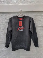 New HUGO BOSS Men's Double Logo Sweatshirt Black Sz M