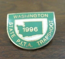 WASHINGTON STATE P.I.T.A. TRAP SHOOT 1996 ENAMEL SHOOTING SOUVENIR PIN