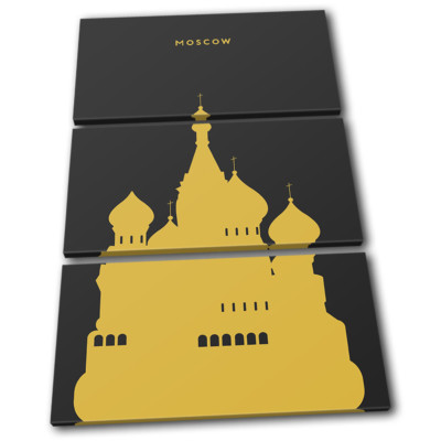 St Basil's Cathedral Moscow Landmarks TREBLE Leinwand Wand Kunst Bild drucken