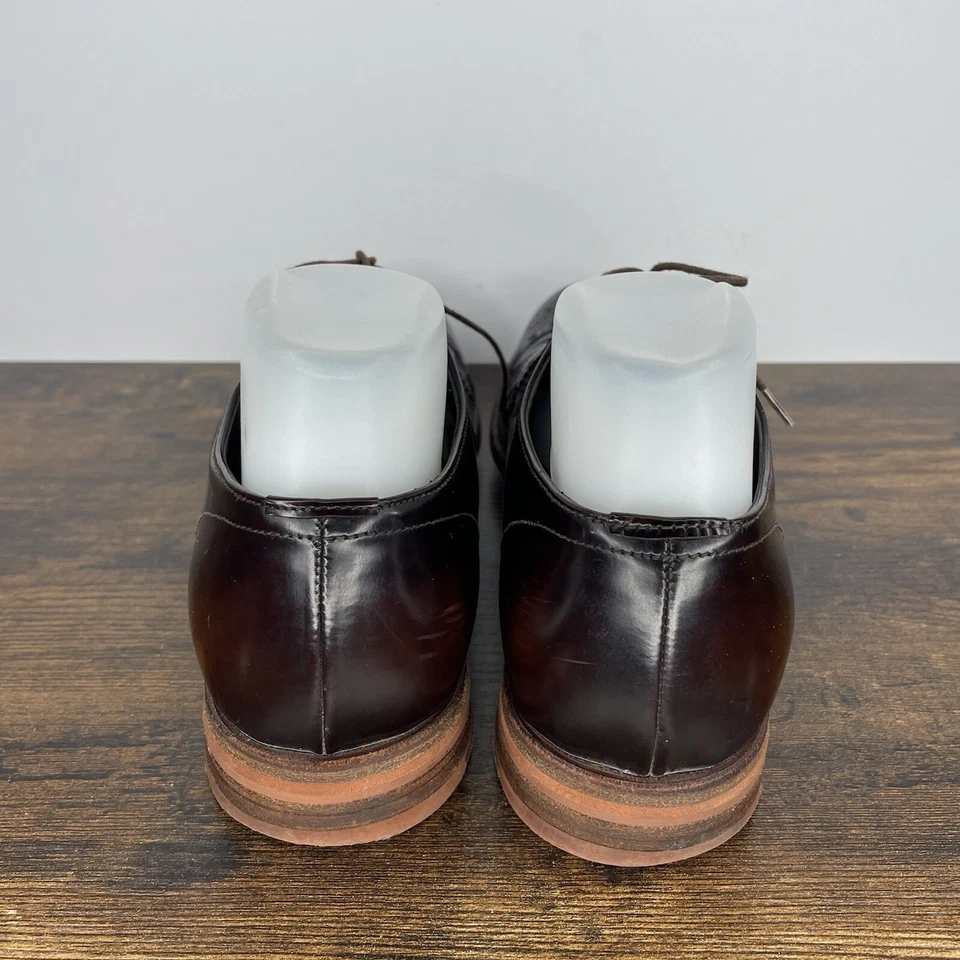 PRADA Brown Leather Wingtip Platform Brogues Oxfords Shoes 6 2E - Image 2 of 4