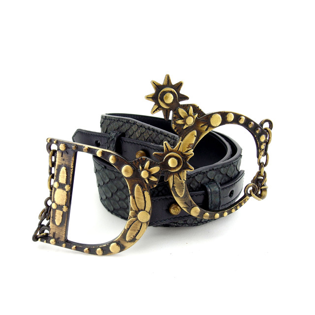 Dior belt CD logos Black Woman Authentic Used C2463 | eBay