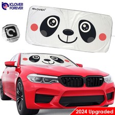 Car Windshield Sun Visor Shade Front Window Uv Block Cover Foldable Panda Eyes