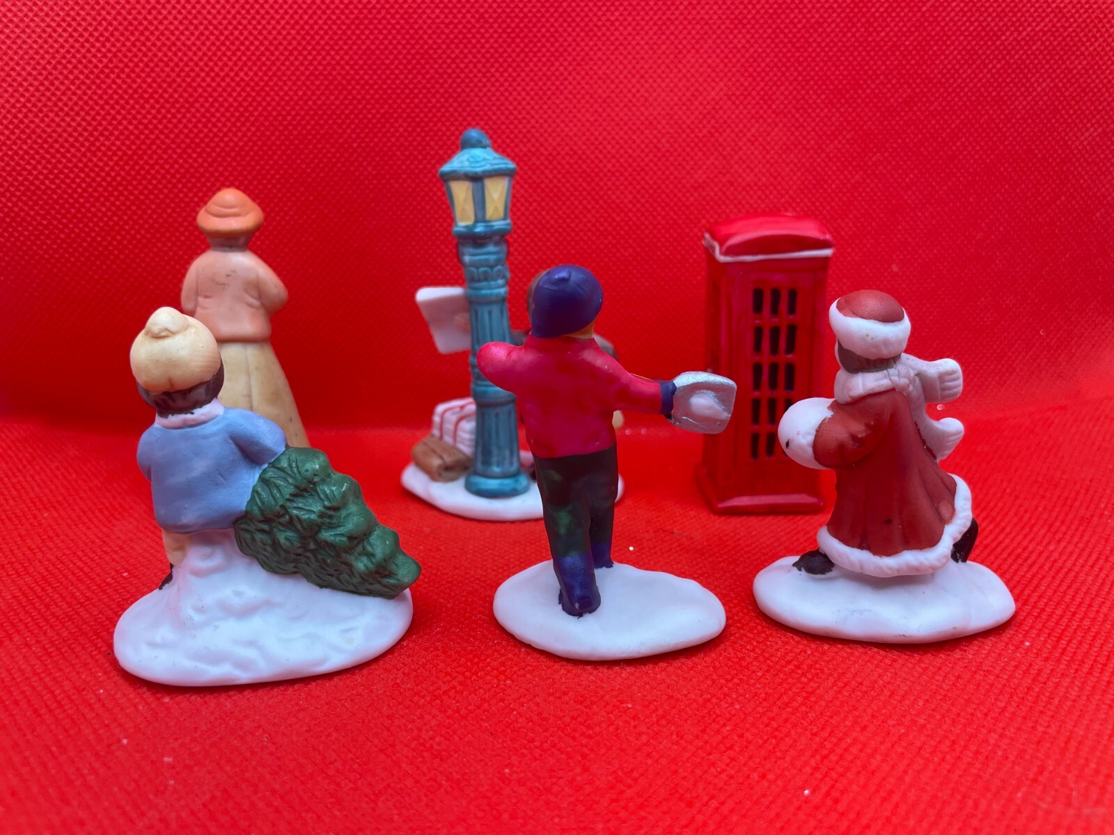 Vintage Lefton Ceramic Village Figurines Set of 8 for Christmas Village