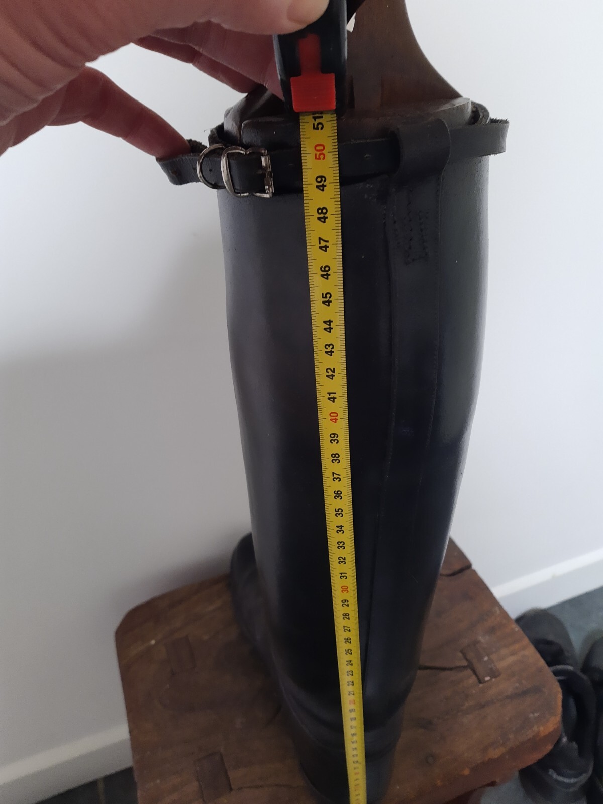 Long Black Leather Riding Boots Size 9 Superior Vintage Hand made