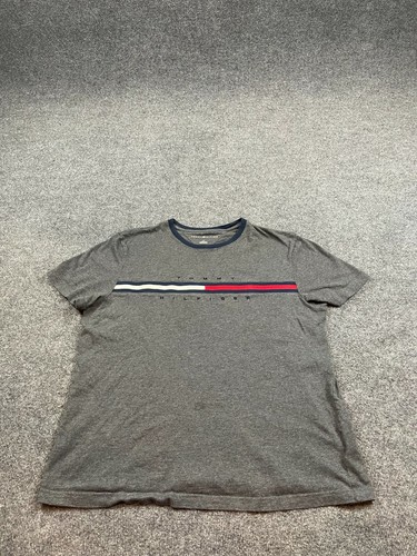 Tommy Hilfiger T-Shirt Grey Mens Size 