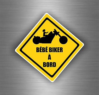Sticker Biker Motard Voiture Moto Bébé Biker À Bord Tuning