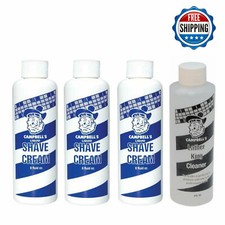 3 Pc Campbell's 8 oz LatherKing Shave Cream Barber Salon  Leather King Cleaner