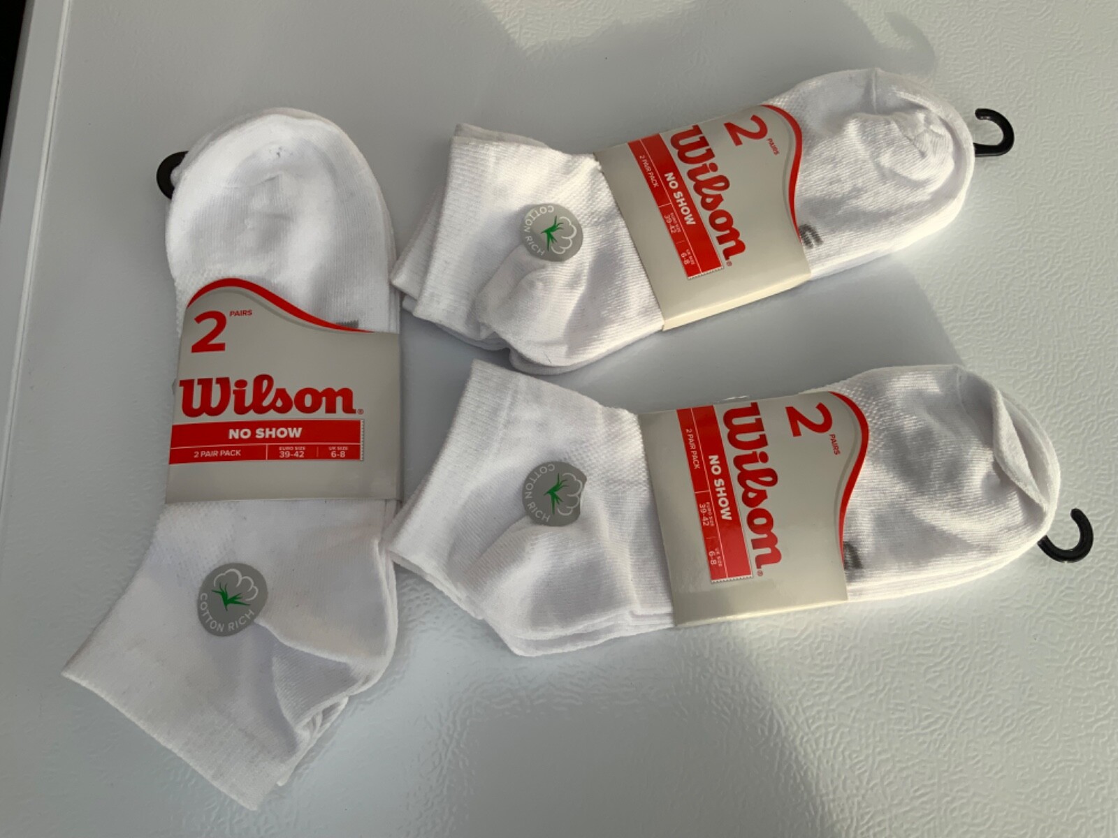 Wilson No Show Socks 6-Pack White UK 6-8 EU 39-42 for Tennis & Daily Wear-image