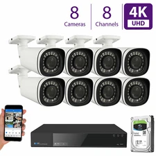 (8) 4K 8MP 5X Motorized Zoom IP Microphone (2TB) NVR PoE Security Camera System