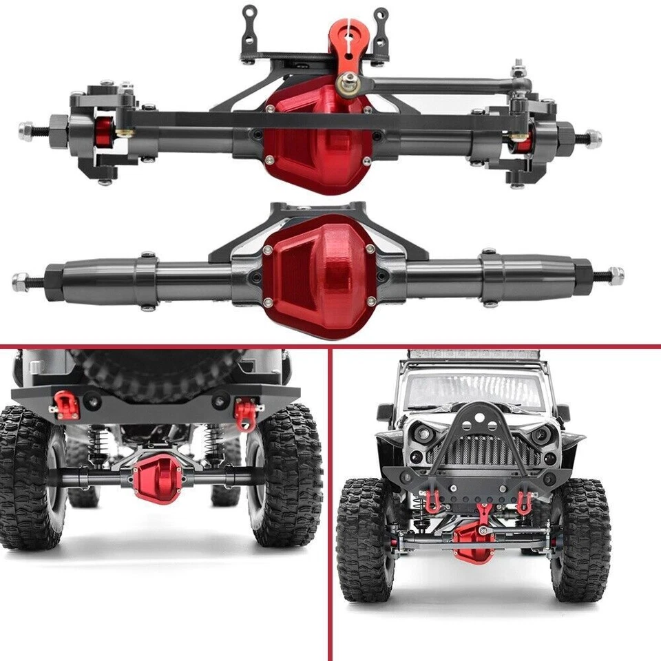 1/10 RC CNC Aluminum Alloy Front / Rear Axle for 1:10 RC Crawler Car Axial SCX10 - Image 3 of 4