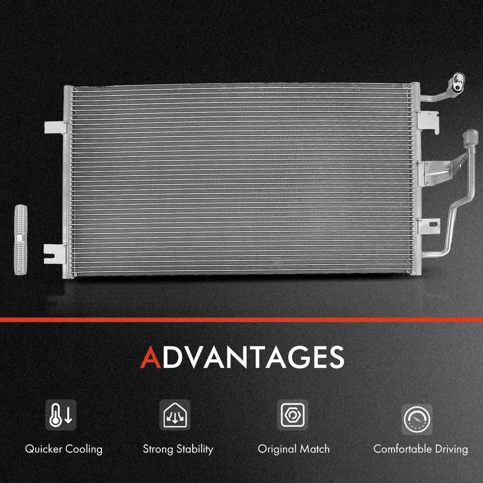 Kit de refrigeración de radiador y condensador de CA para Chevrolet Cavalier Pontiac Sunfire 95-02 Foto 3 de 4