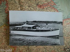 1960s NORFOLK BROADS CRUISER &lsquo;BROADLAND SWAN&rsquo; RIPPLECRAFT BOATYARD POSTCARD