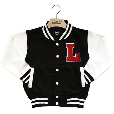 KINDER VARSITY BASEBALL JACKE PERSONALISIERT MIT ORIGINAL US COLLEGE BRIEF L