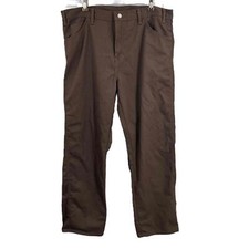 Dickies Straight Fit Pants Brown Straight Leg 5 Pockets Workwear Mens 38x32