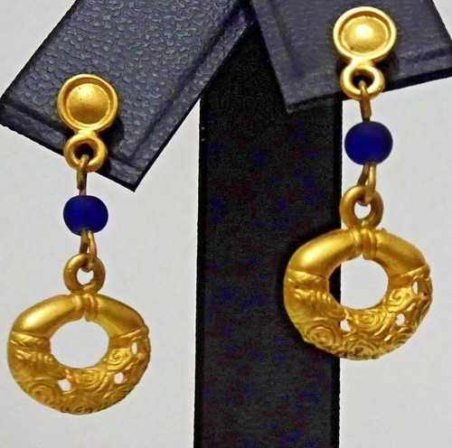 Orecchini stile precolombiano, oro tubago (placcato in oro) - Imagen 2 de 5