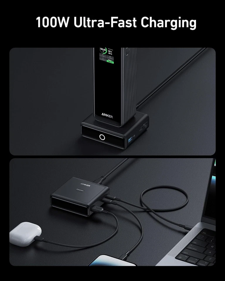 Anker 100W Charging Base 4 Ports Charge for Prime Power Bank/iPhone 15/MacBook - Image 4 of 4