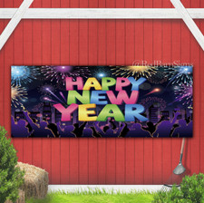 Happy New Year 048 indoor outdoor banner sign
