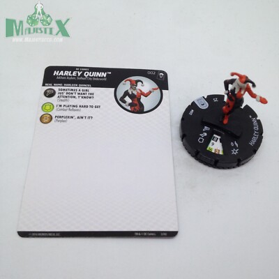 Heroclix Joker's Wild set Harley Quinn #002 Common figure w/card!