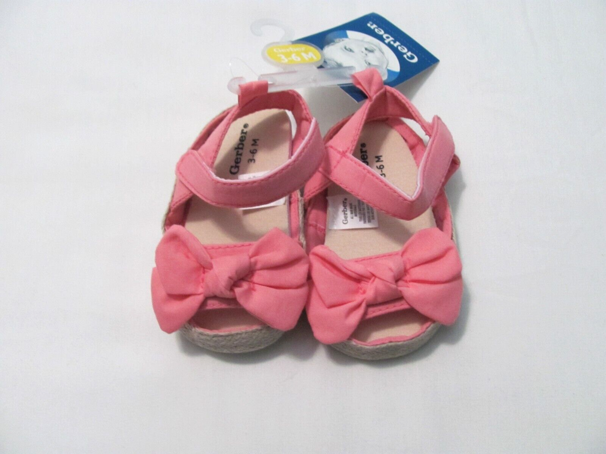 NEW BABY GIRL'S SIZE 3-6 GERBER CORAL SANDALS