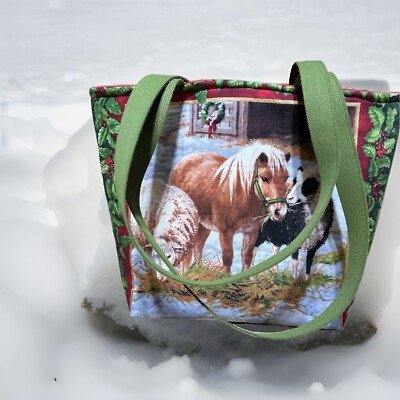 Horse purse WinterTote FARM EQUESTRIAN  SHOULDER BAG  QUALITY HANDMADE TOTE