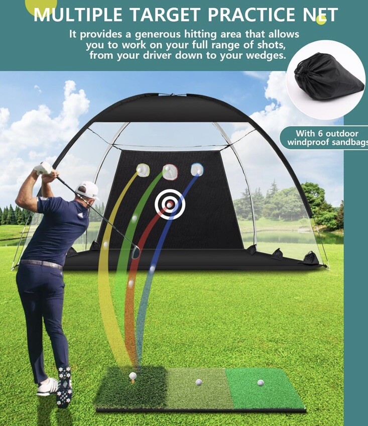 Golf Practice Net, 10x7ft Golf Hitting Aids Nets for Backyard Driving