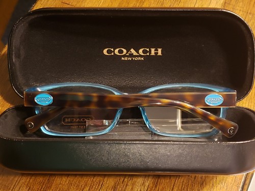COACH Brooklyn HC6040 5116 Dark Tortoise Teal Demo Lens 52 mm Woman's Eyeglasses - Picture 5 of 7