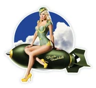 Pin up pinup pin-up sexy retro girl Blonde Bombshell sticker decal 5" X 4"