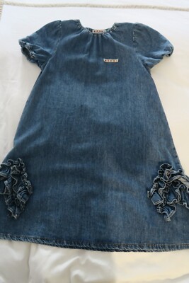 marni girls denim ruffle dress size10