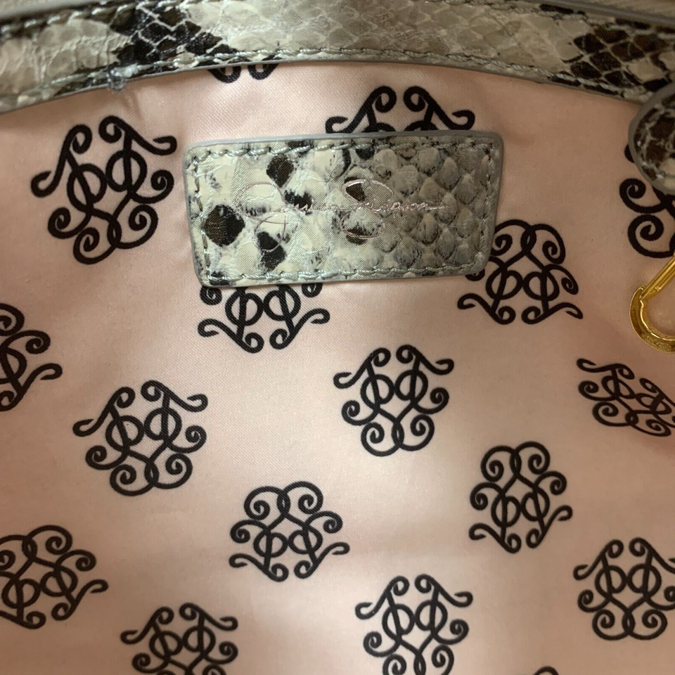 Jessica Simpson Snakeskin Vegan Leather Turnlock Top Handle Satchel
