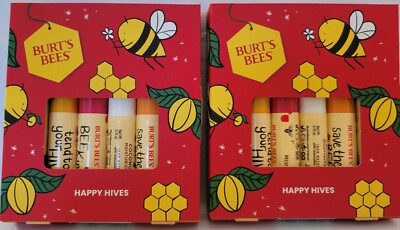 2x Burt s Bees 4 Pack Happy Hives Edition: Watermelon Peach Coconut HOLIDAY
