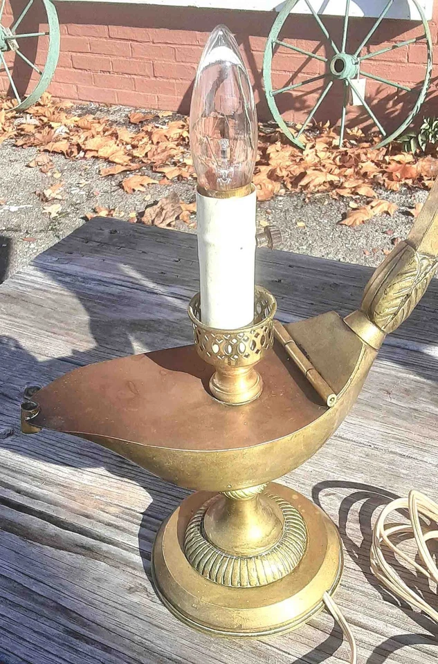 Abajur de mesa/manto feito à mão de latão maciço - Único - Impressionante - Imagem 4 de 4