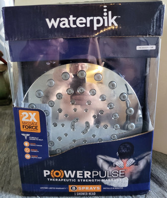 Waterpik 7 in. Wall Mount Rain Shower Head w/ 8-Spray Patterns 1.8 GPM Chrome
